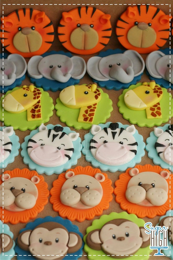 Baby Jungle Animal Cupcake Toppers