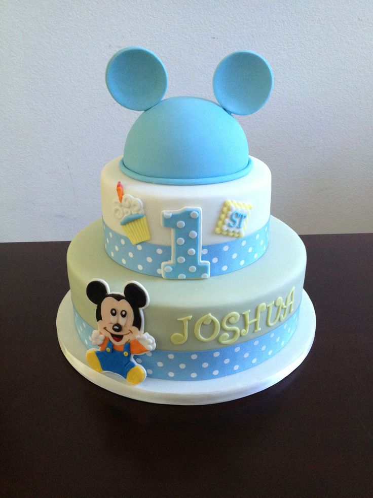 Baby Mickey Mouse First Birthday Cake