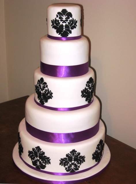 Black and Purple Wedding Cake