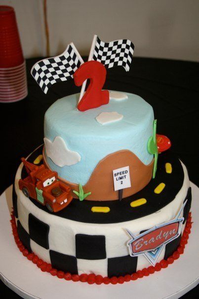 Cars 2 Year Old Birthday Cake