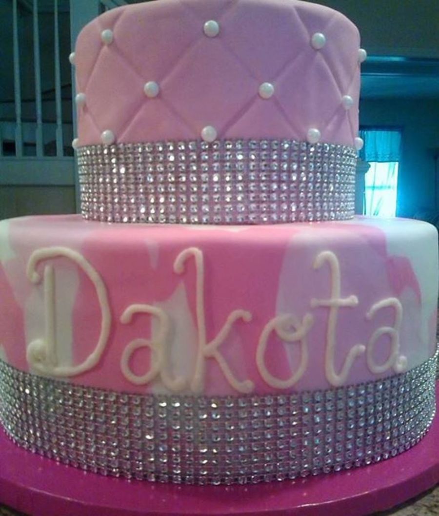 Diamond and Pink Birthday Cake