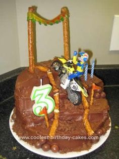 Dirt Bike Track Cake