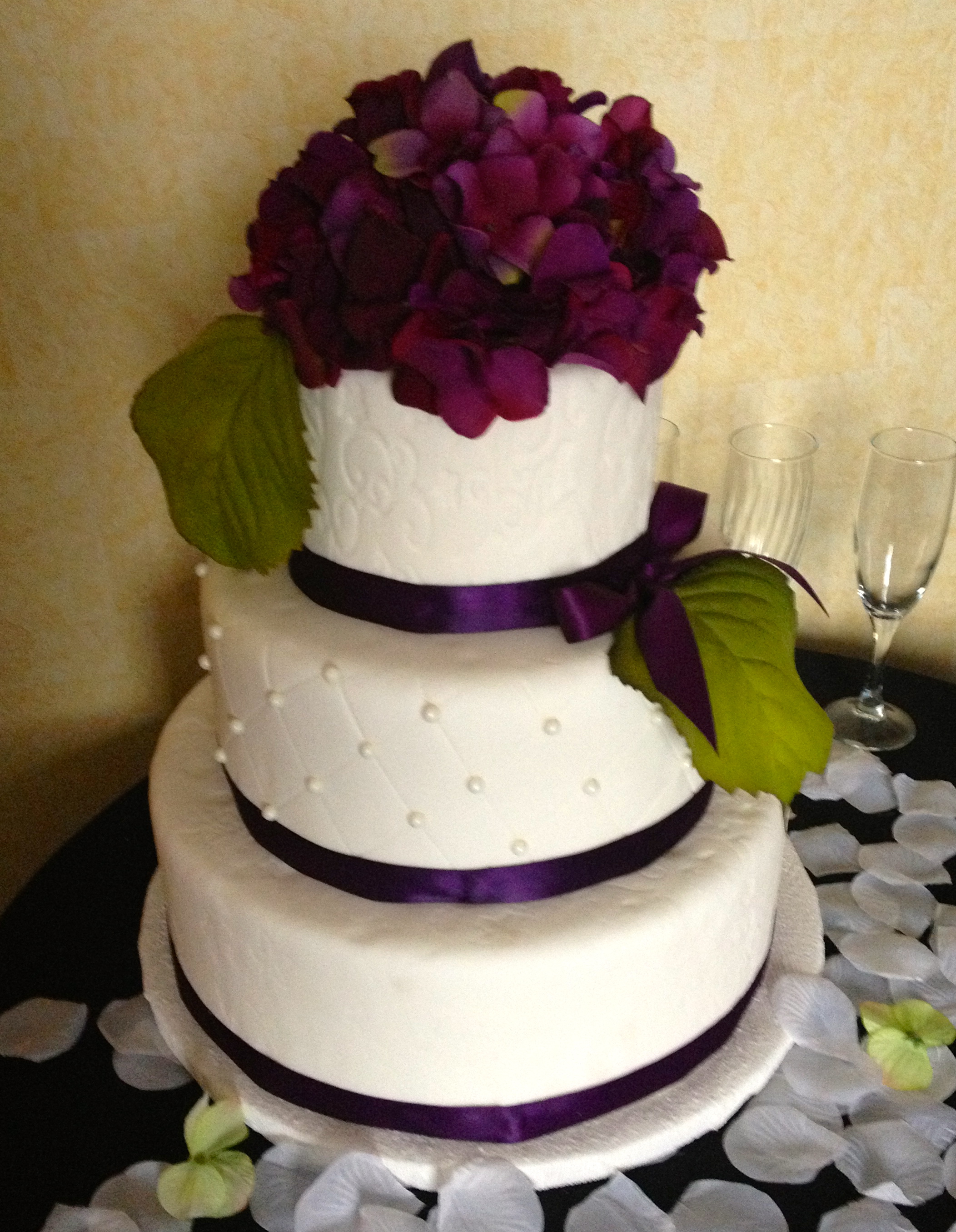 Eggplant Colored Wedding Cake