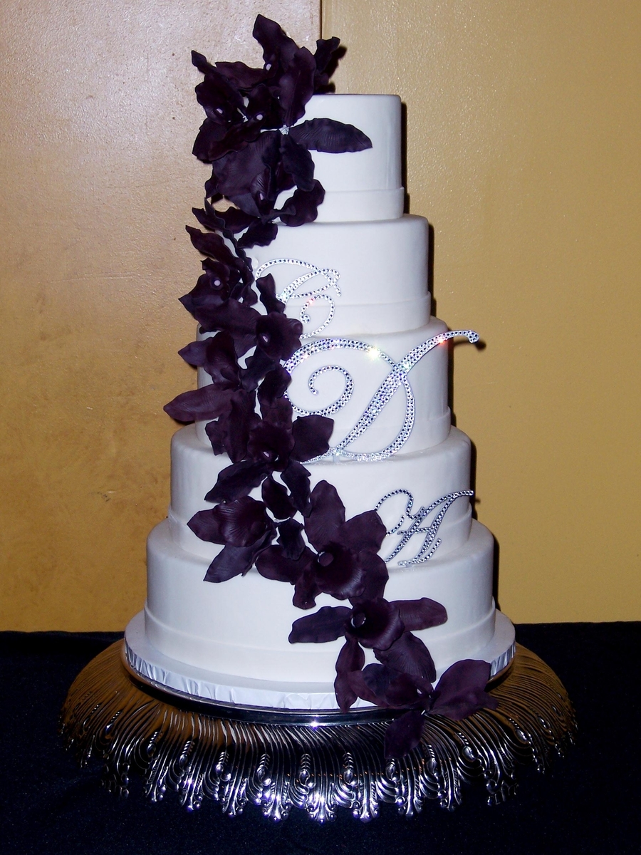 Eggplant Colored Wedding Cake