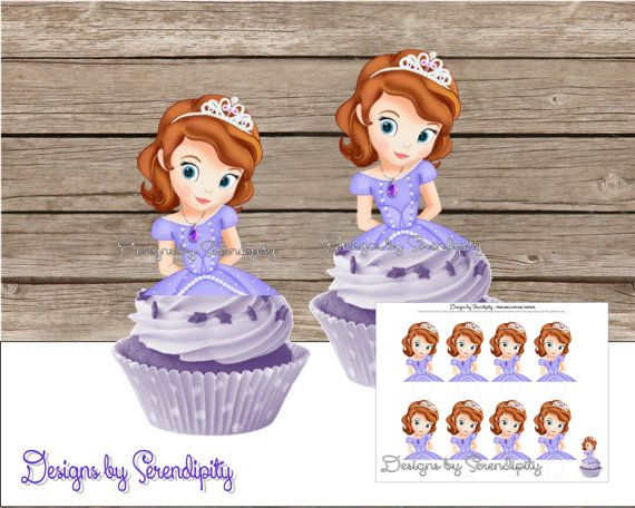 Free Printable Cupcake Topper Sofia the First Party