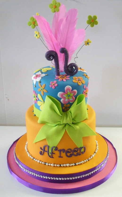 Funky Sweet 16 Birthday Cake