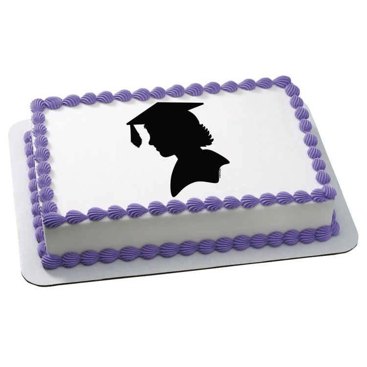 Girl Graduation Silhouette Cakes