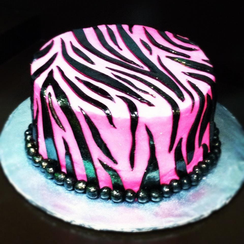 Glitter Pink Zebra Cake