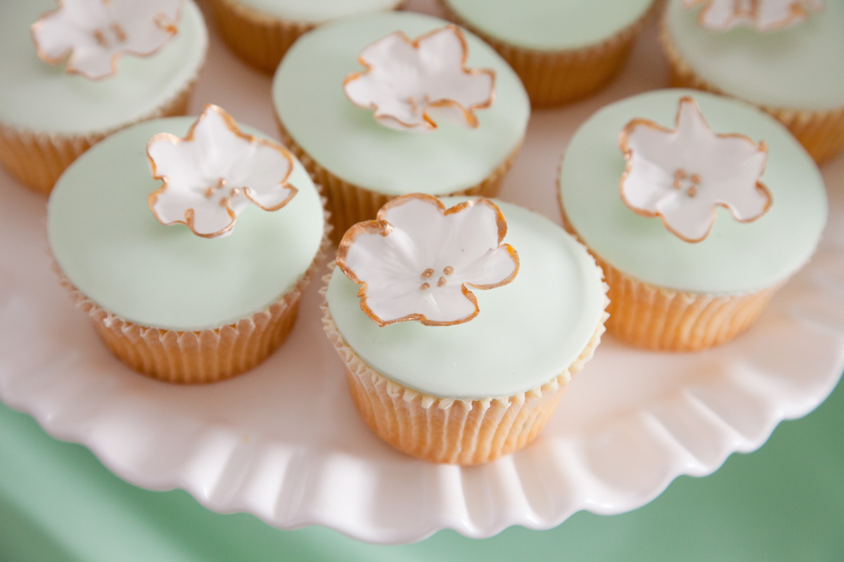 Gold and Mint Wedding Cupcakes