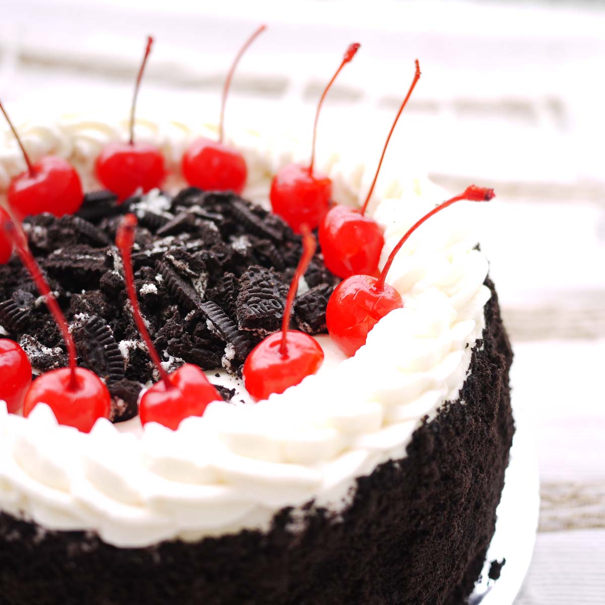 Happy Birthday Cake with Cherries