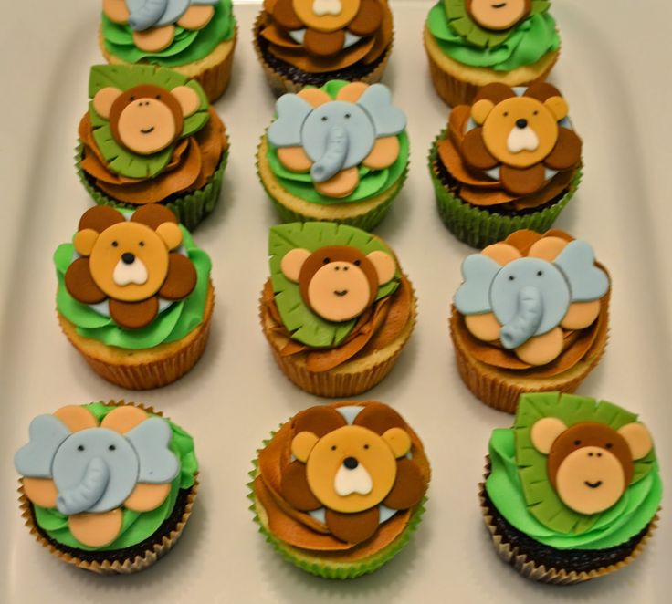 Jungle Baby Shower Cupcakes