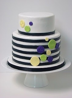 Modern Black and White Birthday Cake