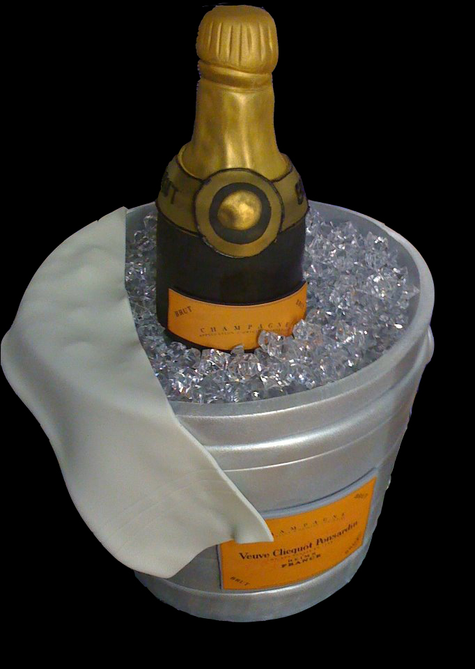 New Year's Eve Champagne Bottle Cake