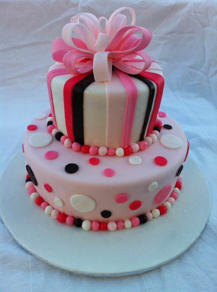 Pink Polka Dot Birthday Cake