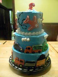 Planes Trains and Automobiles Cake