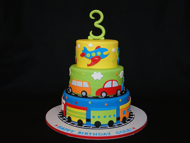 Planes Trains and Cars Birthday Cake