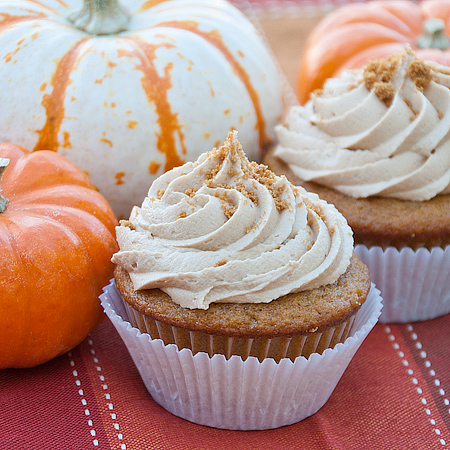 Pumpkin Cupcakes with Buttercream Frosting