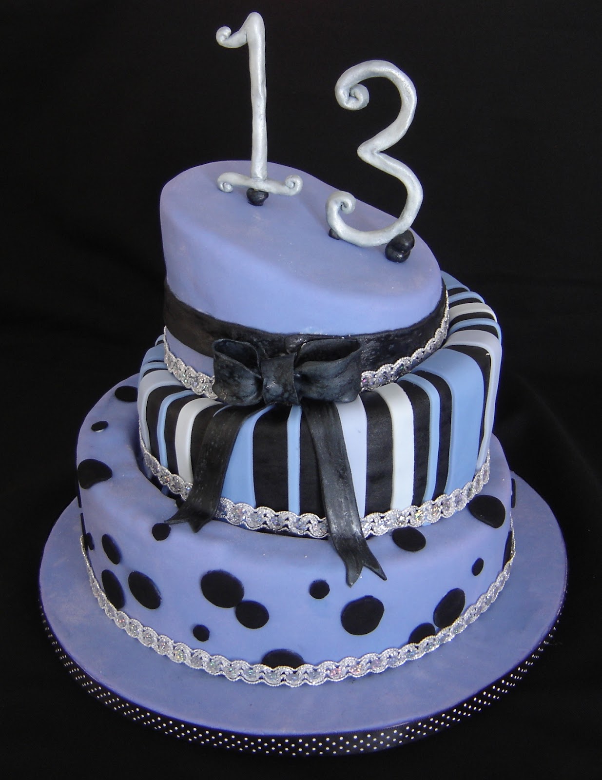 Purple 13th Birthday Cake