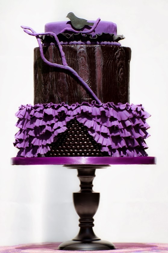 Purple and Black Gothic Wedding Cake