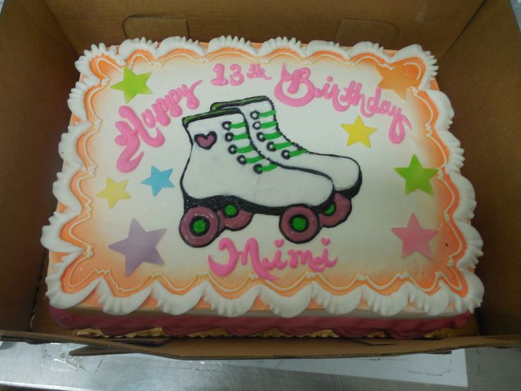 Roller Skating Birthday Cake