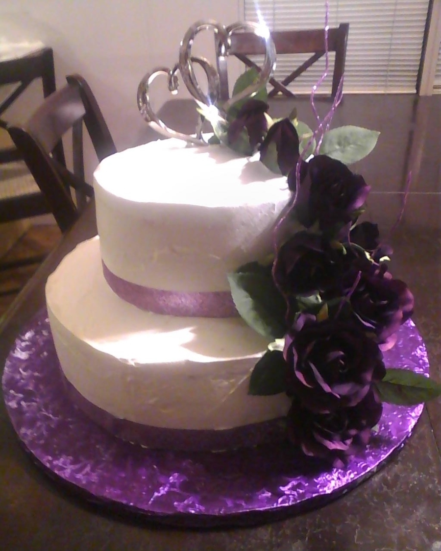 2 Tier Purple Wedding Cakes