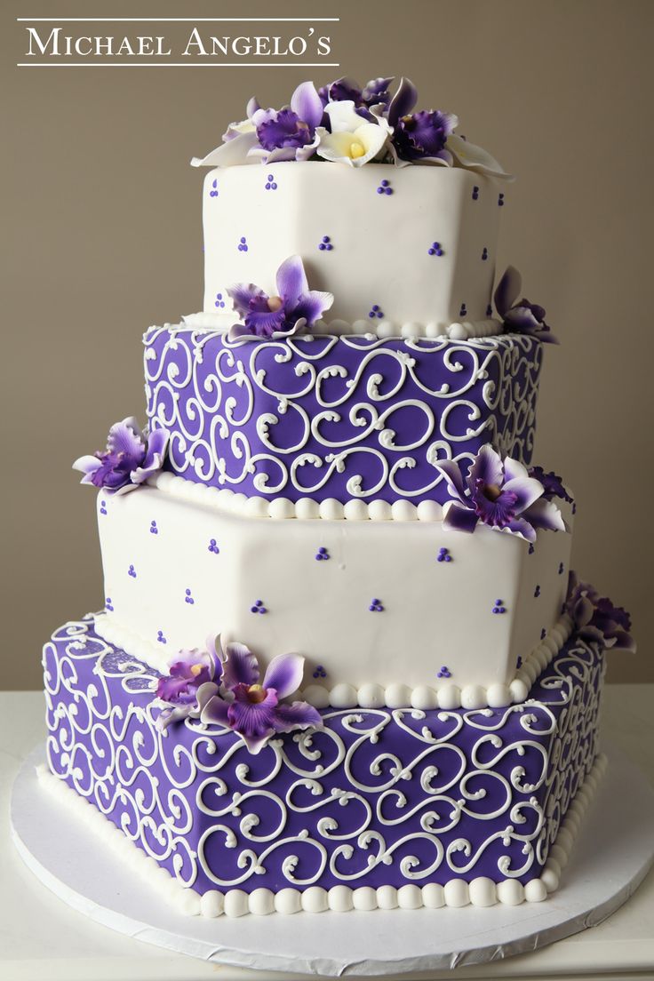 2 Tier Purple Wedding Cakes