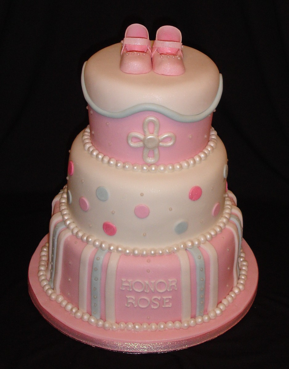 3 Tier Baptism Cake for Girls