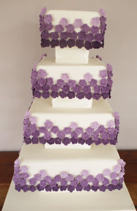 4 Tier Square Wedding Cake