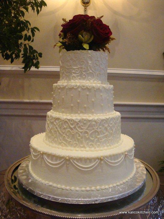 4 Tier White Buttercream Wedding Cake