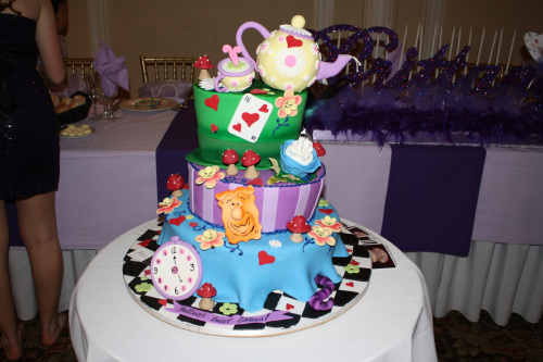 Alice and Wonderland Sweet 16 Cake