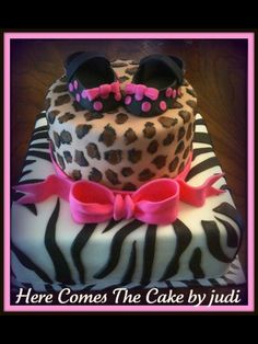 Animal Print Baby Shower Cake