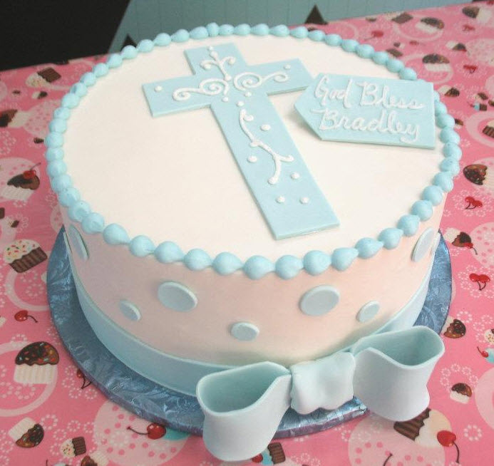 Baby Boy Baptism Cake