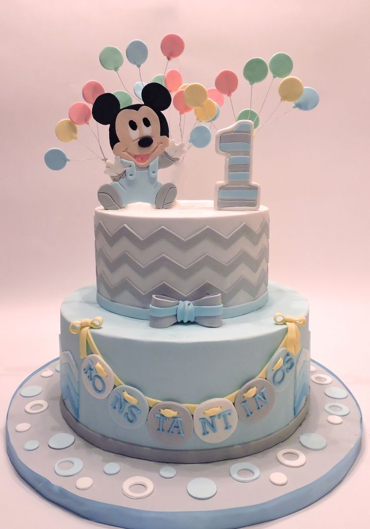 Baby Mickey Mouse 1st Birthday Cake