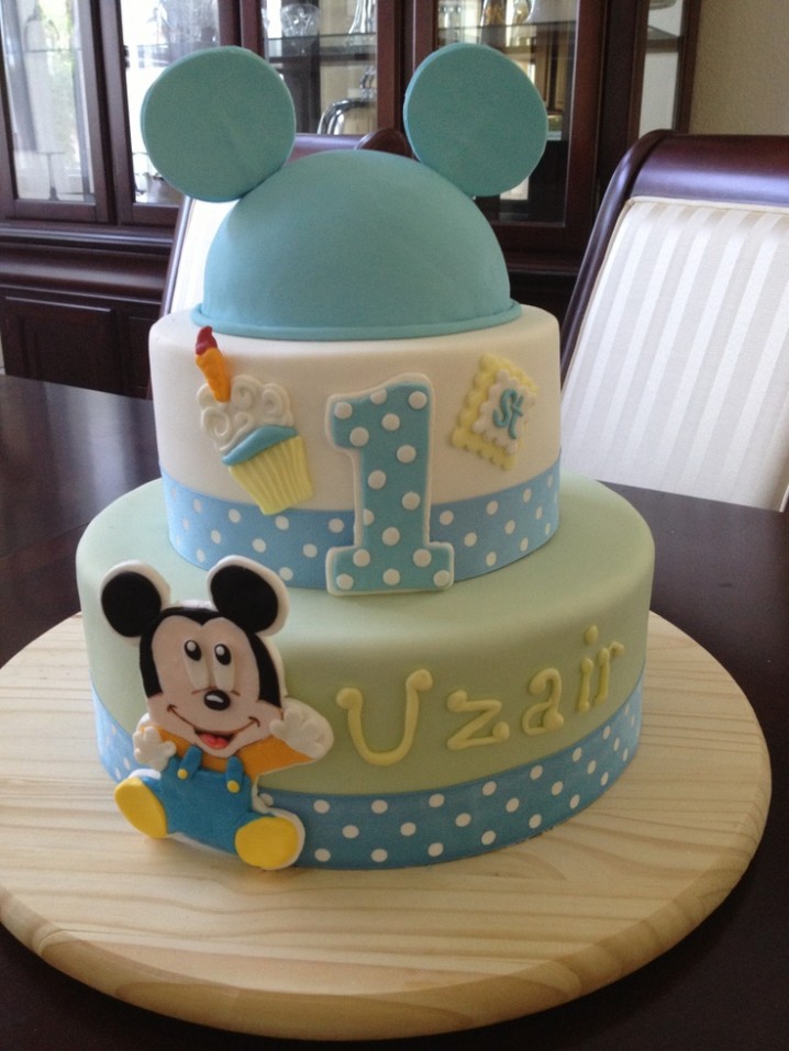 11 Photos of Baby Mickey Mouse Birthday Cakes For Boys