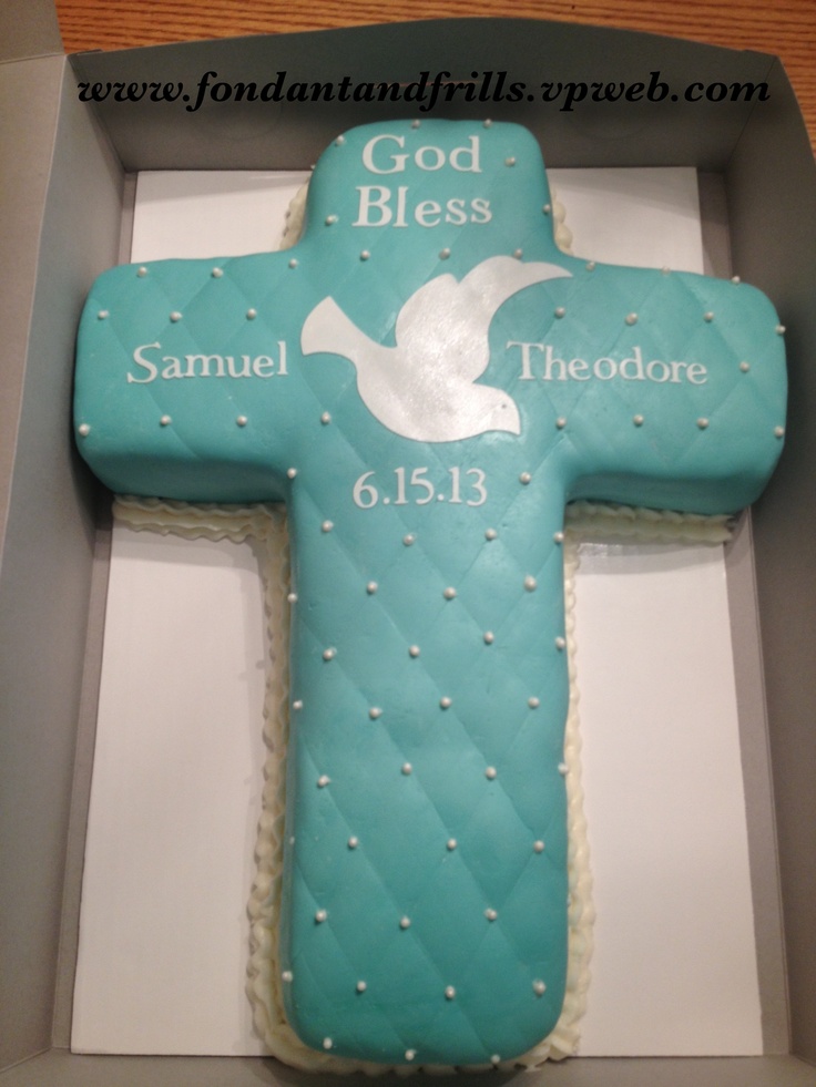 Baptism Cakes for Boys Crosses