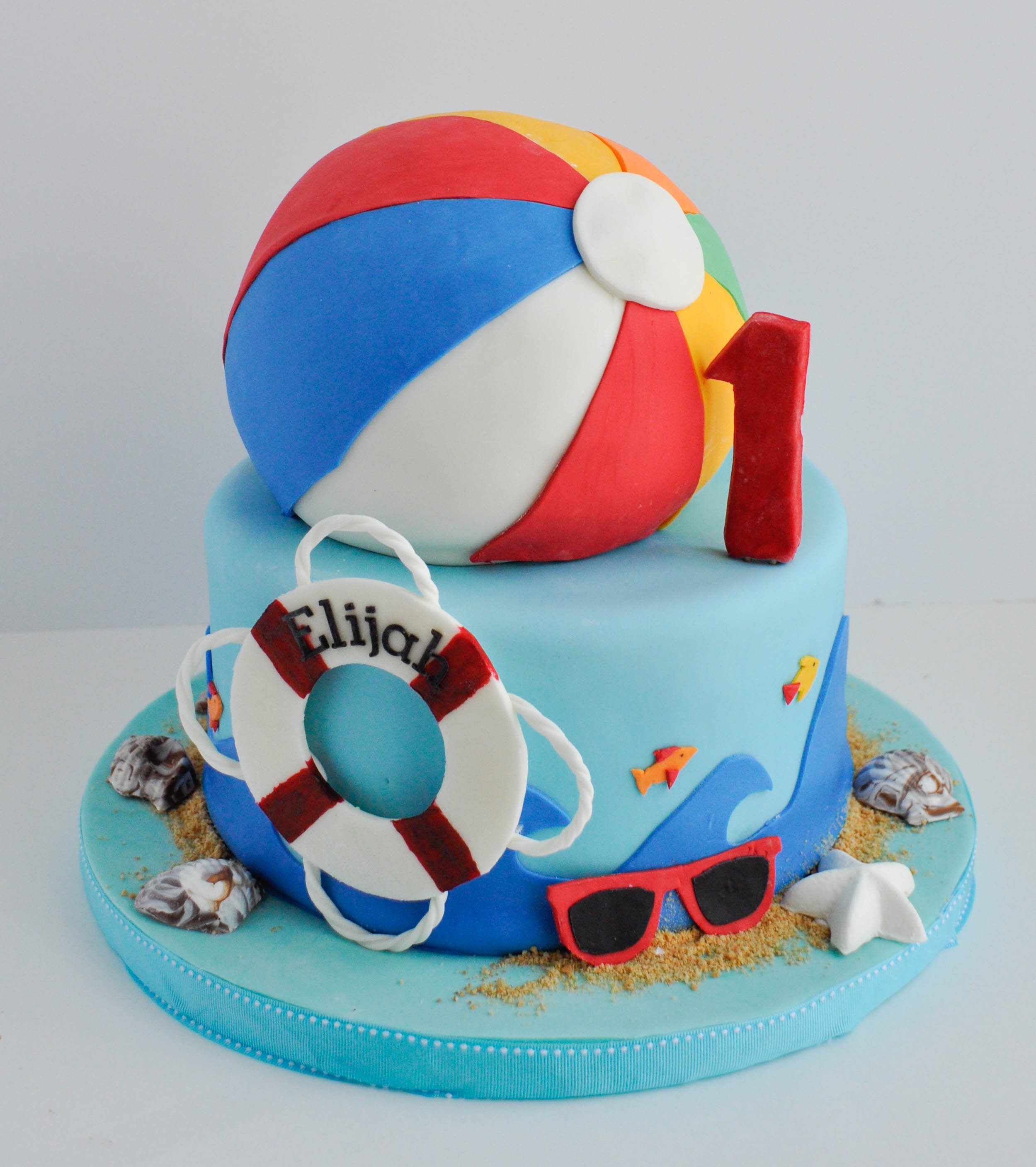 Beach Ball Birthday Cake