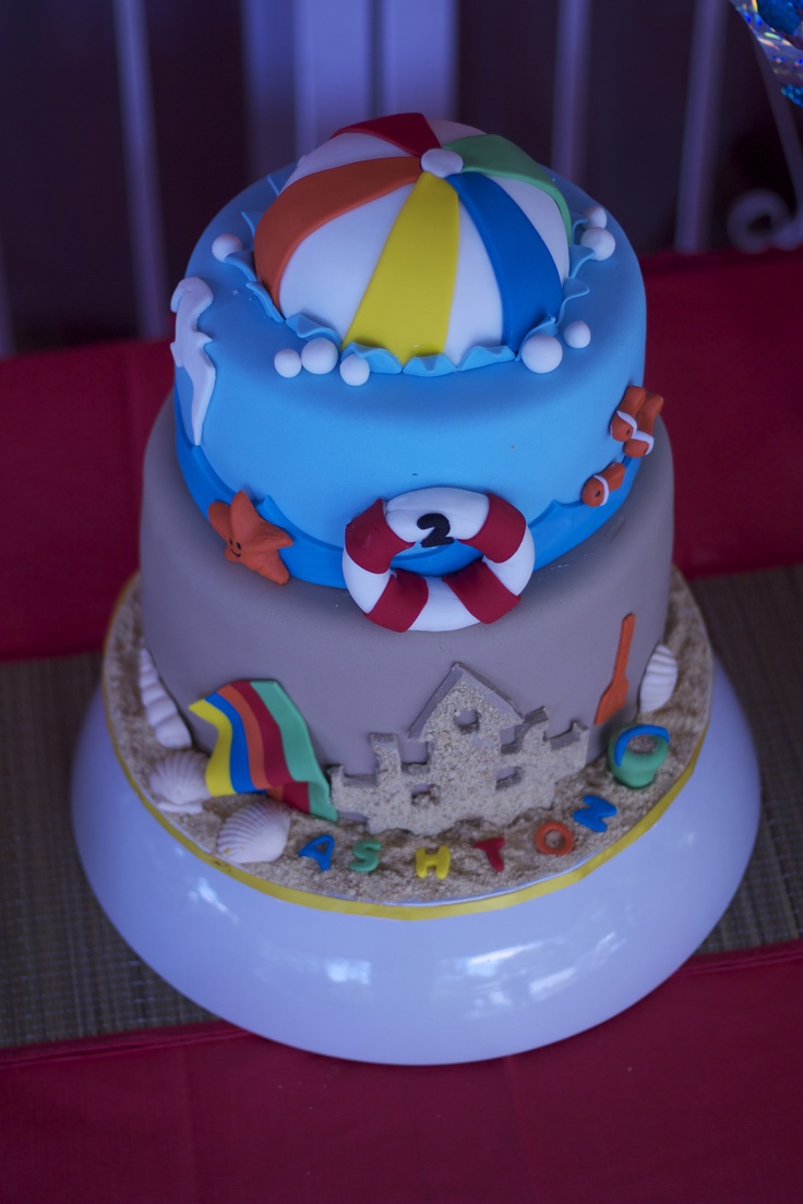 Beach Ball Birthday Cake