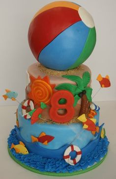 Beach Pool Party Birthday Cake Ideas