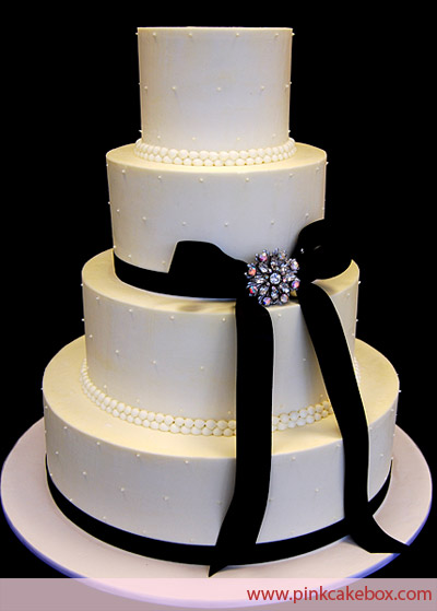 Black Buttercream Wedding Cake