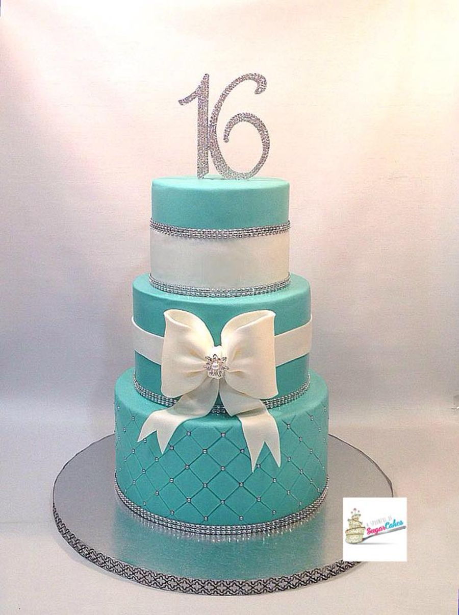 Blue Sweet 16 Birthday Cakes