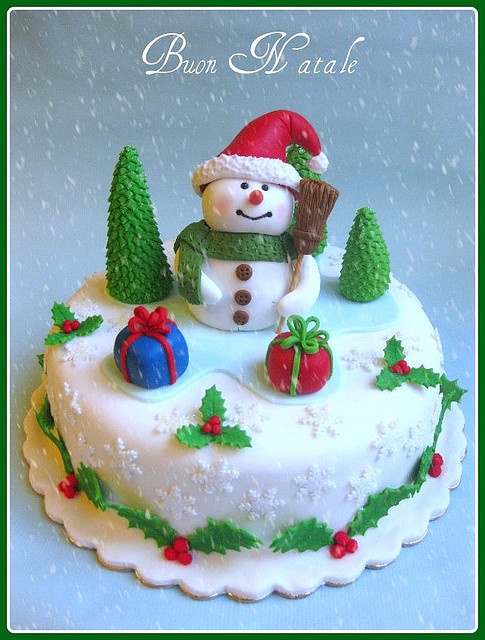 Cake Christmas Idea-Snowman