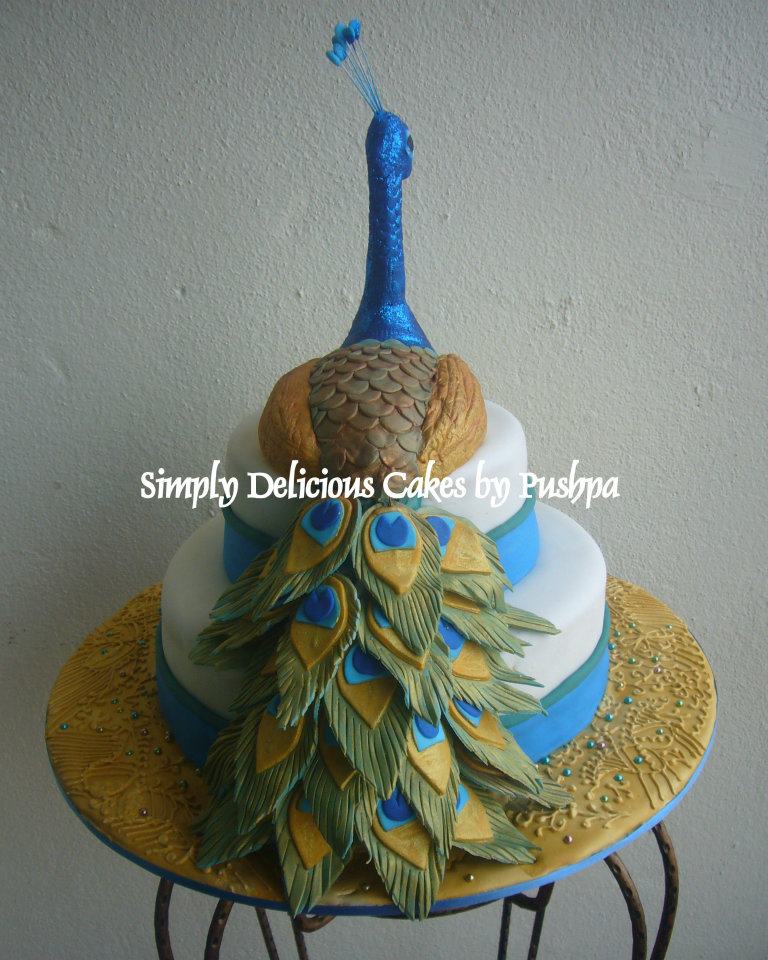 Cake with Peacock Feather