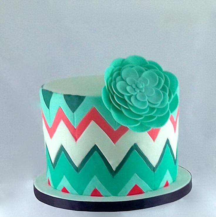 9 Photos of Chevron Birthday Cakes 10