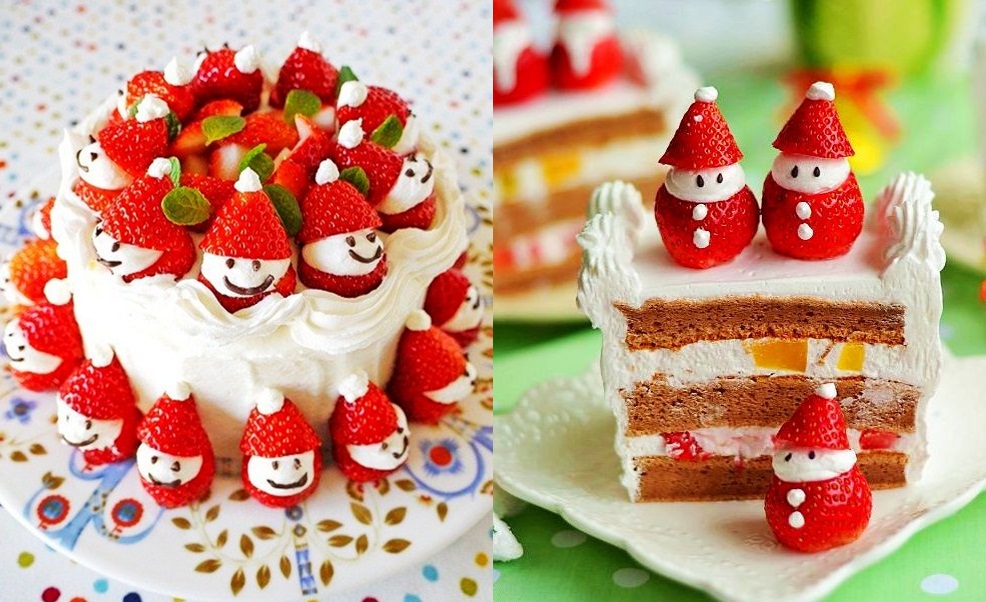 Christmas Strawberry Santa Cake Recipe