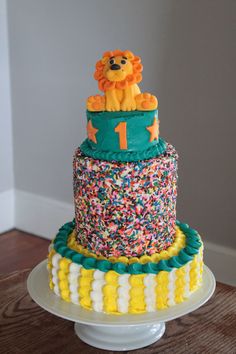 Circus First Birthday Cake