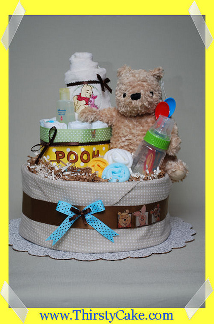 Classic Winnie the Pooh Baby Diaper Cake