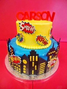 Comic Book Themed Cake