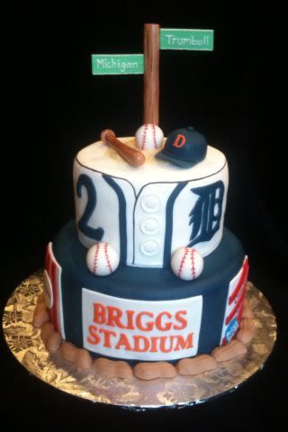 Detroit Tigers Baseball Birthday Cake