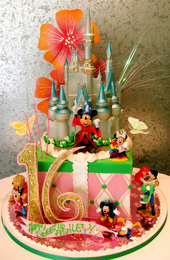 Disney Theme Sweet 16 Cake