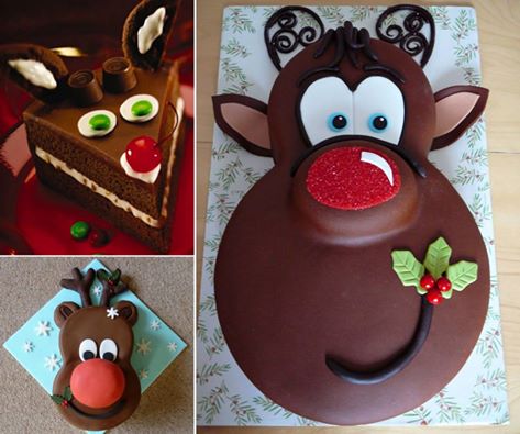 DIY Rudolph the Red Nosed Reindeer Cake